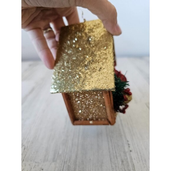 Martha Stewart birdhouse glitter Cardinal ornament Xmas tree unique large - Picture 2 of 7